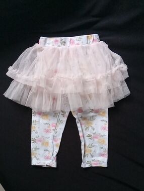 chick pea Floral Leggings with Pink and Yellow Roses